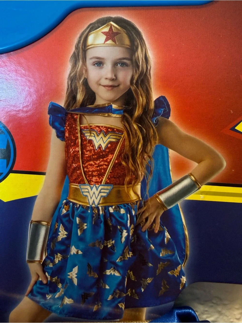 Rubie's DC Comics Wonder Woman Kids Costume - Red, Blue & Gold Princess Warrior